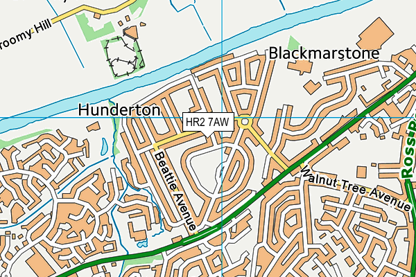 HR2 7AW map - OS VectorMap District (Ordnance Survey)
