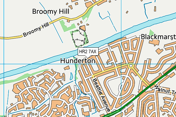 HR2 7AX map - OS VectorMap District (Ordnance Survey)