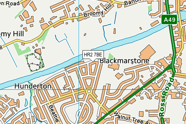 HR2 7BE map - OS VectorMap District (Ordnance Survey)