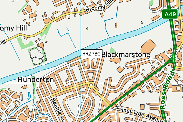 HR2 7BG map - OS VectorMap District (Ordnance Survey)