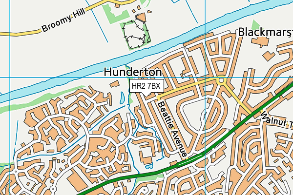 HR2 7BX map - OS VectorMap District (Ordnance Survey)