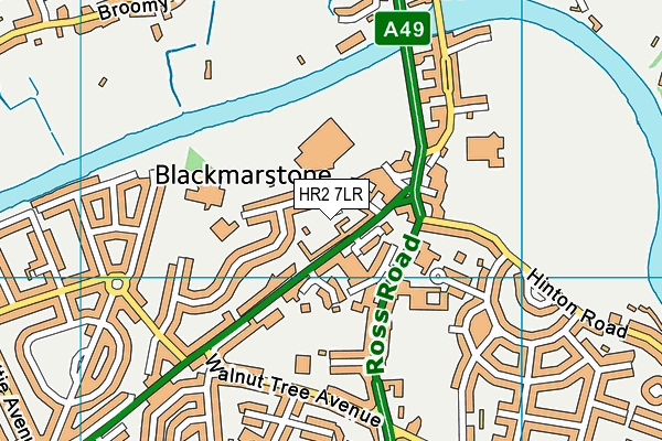 HR2 7LR map - OS VectorMap District (Ordnance Survey)