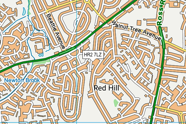 HR2 7LZ map - OS VectorMap District (Ordnance Survey)