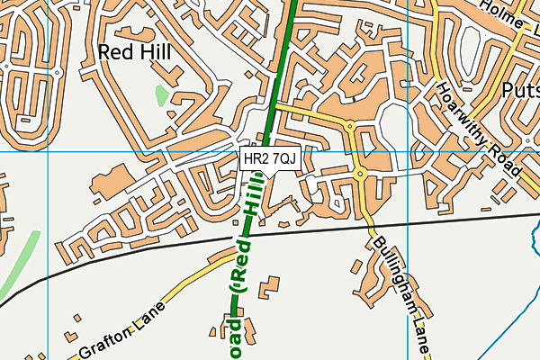 HR2 7QJ map - OS VectorMap District (Ordnance Survey)
