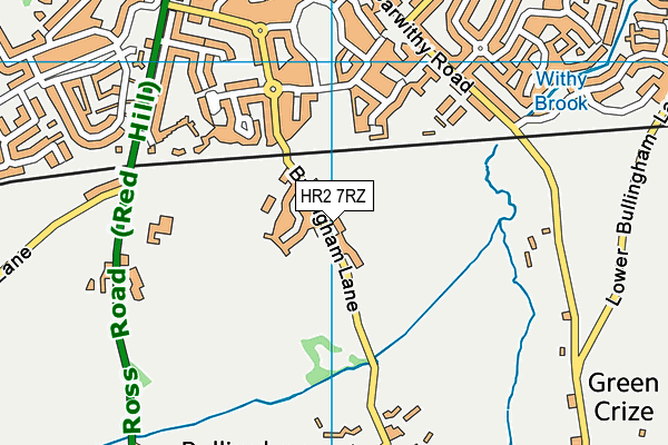 HR2 7RZ map - OS VectorMap District (Ordnance Survey)