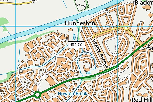 HR2 7XJ map - OS VectorMap District (Ordnance Survey)