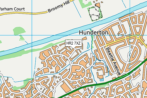HR2 7XZ map - OS VectorMap District (Ordnance Survey)