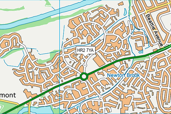 HR2 7YA map - OS VectorMap District (Ordnance Survey)