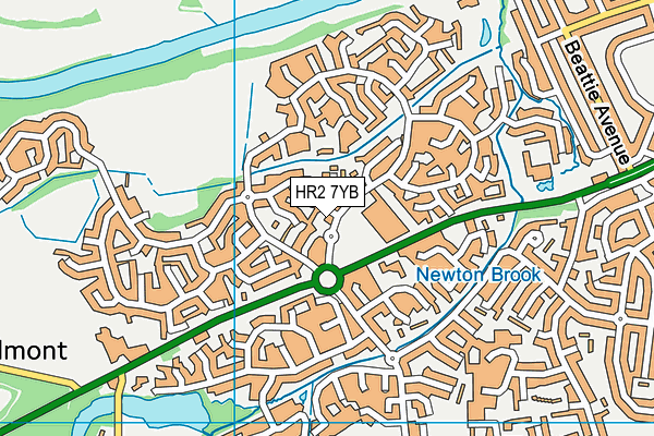 HR2 7YB map - OS VectorMap District (Ordnance Survey)
