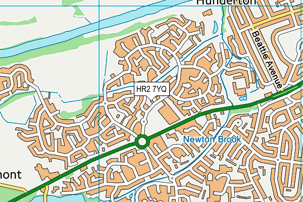 HR2 7YQ map - OS VectorMap District (Ordnance Survey)