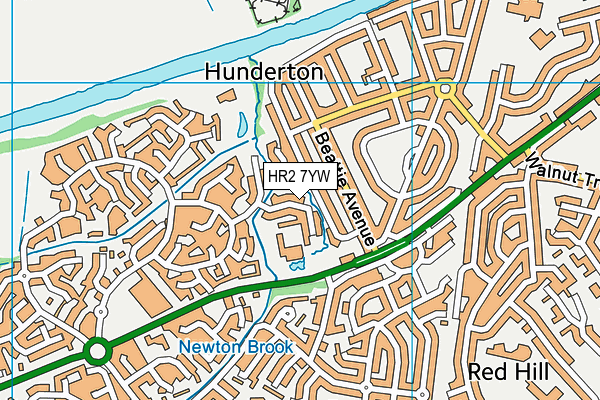 HR2 7YW map - OS VectorMap District (Ordnance Survey)