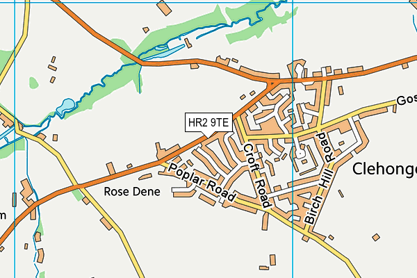 HR2 9TE map - OS VectorMap District (Ordnance Survey)