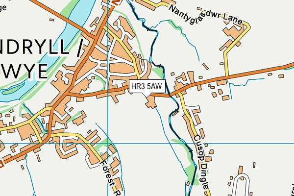 HR3 5AW map - OS VectorMap District (Ordnance Survey)