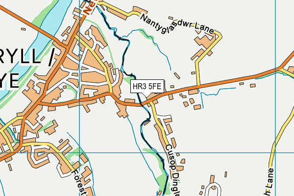 HR3 5FE map - OS VectorMap District (Ordnance Survey)