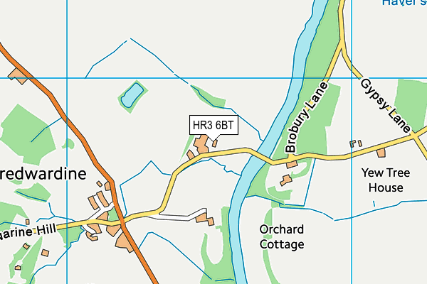 HR3 6BT map - OS VectorMap District (Ordnance Survey)