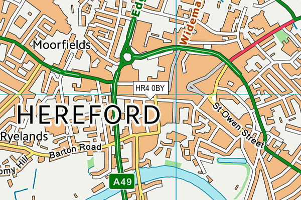 HR4 0BY map - OS VectorMap District (Ordnance Survey)