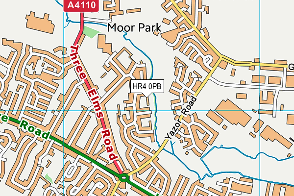 HR4 0PB map - OS VectorMap District (Ordnance Survey)