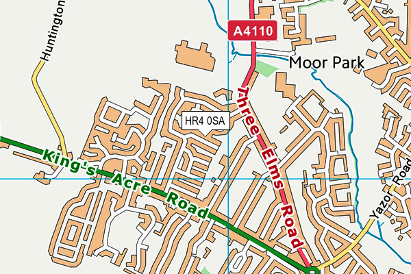 HR4 0SA map - OS VectorMap District (Ordnance Survey)