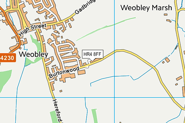 HR4 8FF map - OS VectorMap District (Ordnance Survey)