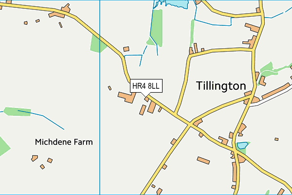 Burghill Tillington & Weobley Cricket Club map (HR4 8LL) - OS VectorMap District (Ordnance Survey)