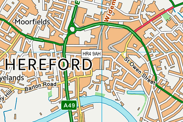 HR4 9AH map - OS VectorMap District (Ordnance Survey)