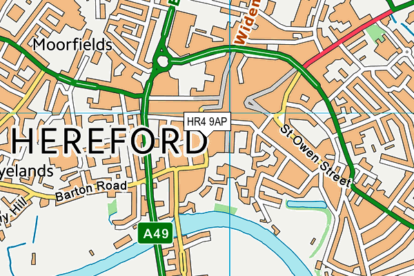 HR4 9AP map - OS VectorMap District (Ordnance Survey)