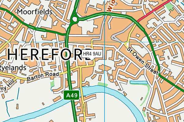 HR4 9AU map - OS VectorMap District (Ordnance Survey)