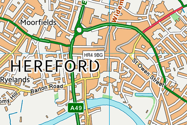 HR4 9BG map - OS VectorMap District (Ordnance Survey)