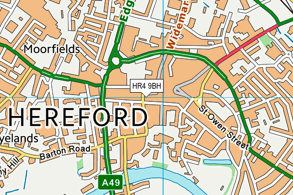 HR4 9BH map - OS VectorMap District (Ordnance Survey)