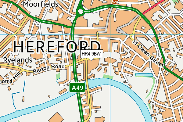 HR4 9BW map - OS VectorMap District (Ordnance Survey)