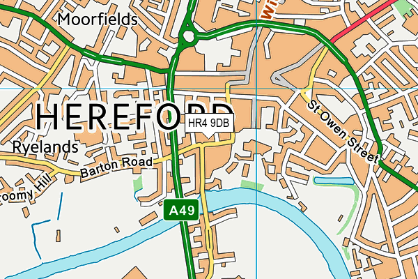 HR4 9DB map - OS VectorMap District (Ordnance Survey)