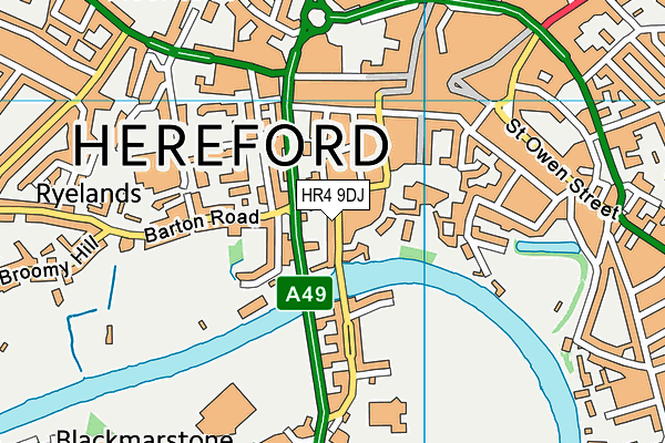 HR4 9DJ map - OS VectorMap District (Ordnance Survey)