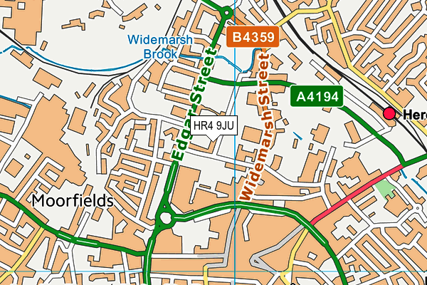 Hereford Fc (Edgar Street) map (HR4 9JU) - OS VectorMap District (Ordnance Survey)