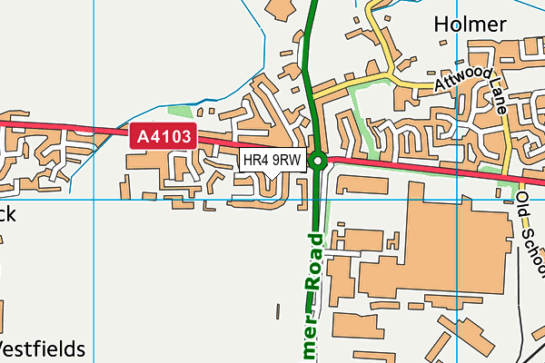 HR4 9RW map - OS VectorMap District (Ordnance Survey)