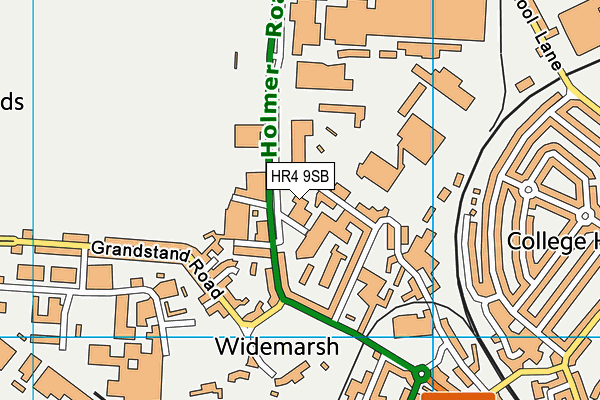 Puregym (Hereford) map (HR4 9SB) - OS VectorMap District (Ordnance Survey)