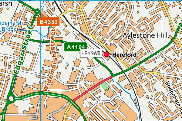 HR4 9WB map - OS VectorMap District (Ordnance Survey)