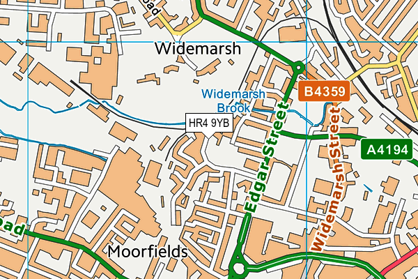 HR4 9YB map - OS VectorMap District (Ordnance Survey)