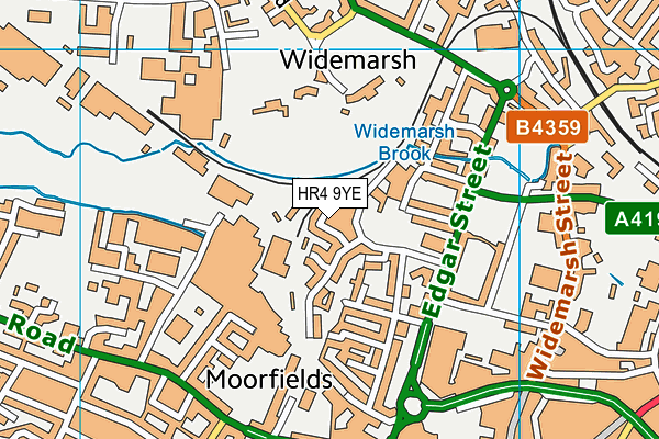 HR4 9YE map - OS VectorMap District (Ordnance Survey)