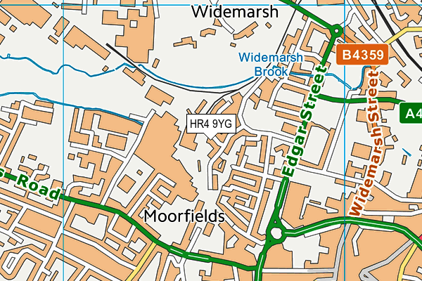 HR4 9YG map - OS VectorMap District (Ordnance Survey)