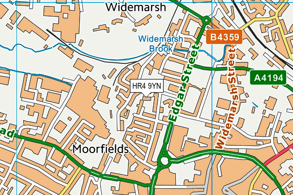 HR4 9YN map - OS VectorMap District (Ordnance Survey)