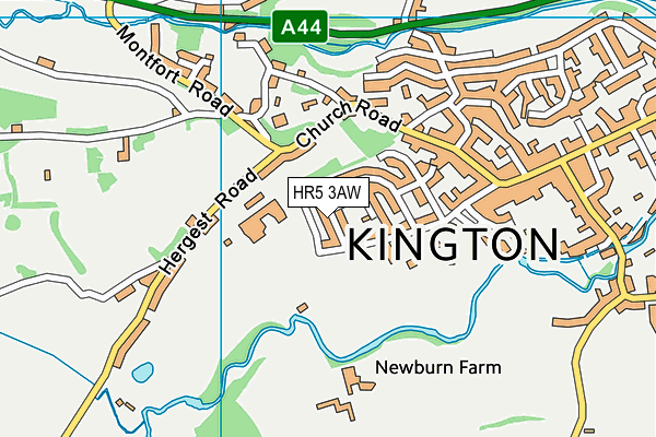 Kington Recreation Ground map (HR5 3AW) - OS VectorMap District (Ordnance Survey)