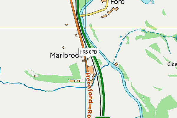 HR6 0PD map - OS VectorMap District (Ordnance Survey)
