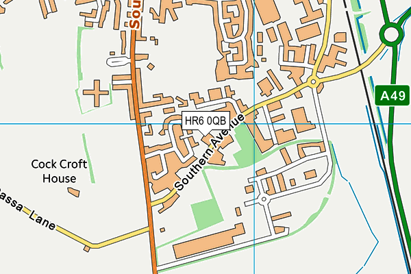 HR6 0QB map - OS VectorMap District (Ordnance Survey)