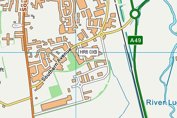 HR6 0XB map - OS VectorMap District (Ordnance Survey)