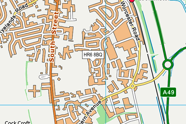 HR6 8BQ map - OS VectorMap District (Ordnance Survey)
