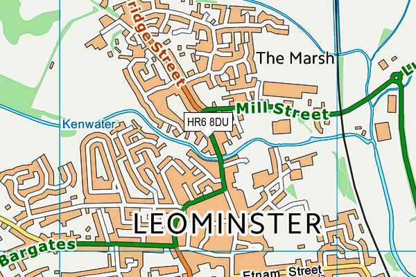 Map of LEOMINSTER TYRES LTD at district scale