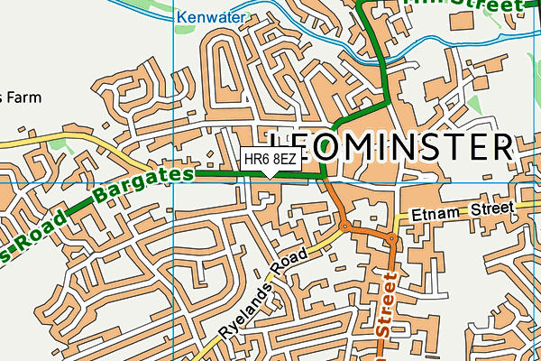 HR6 8EZ map - OS VectorMap District (Ordnance Survey)