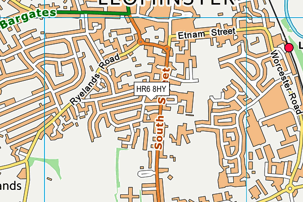 HR6 8HY map - OS VectorMap District (Ordnance Survey)