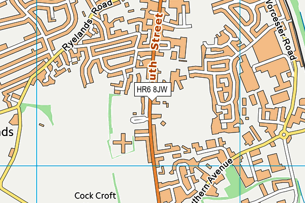 HR6 8JW map - OS VectorMap District (Ordnance Survey)