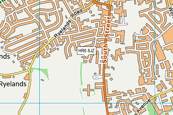 Leominster Junior School (Closed) map (HR6 8JZ) - OS VectorMap District (Ordnance Survey)